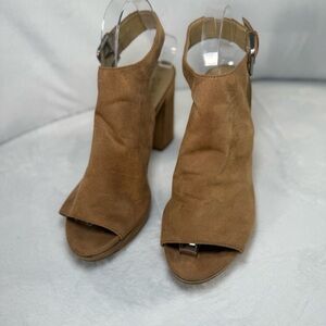 Naturalizer Brown Open-Toe Block Heels 8.5